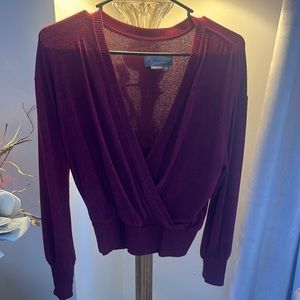 Anthropologie size small cranberry sweater